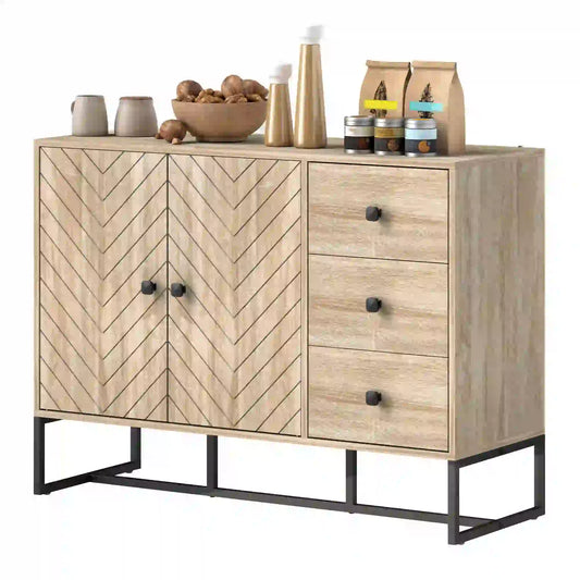 Cadiz Modern Sideboard, Buffet Storage Cabinet with Adjustable Shelves