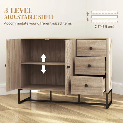 Cadiz Modern Sideboard, Buffet Storage Cabinet with Adjustable Shelves