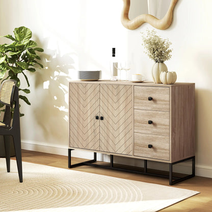 Cadiz Modern Sideboard, Buffet Storage Cabinet with Adjustable Shelves