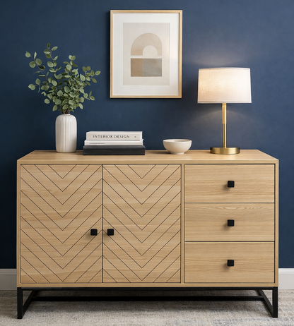 Cadiz Modern Sideboard, Buffet Storage Cabinet with Adjustable Shelves