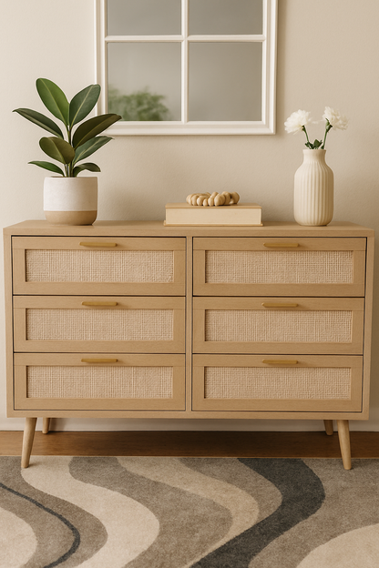 Sevilla Rattan Dresser 6 Drawers