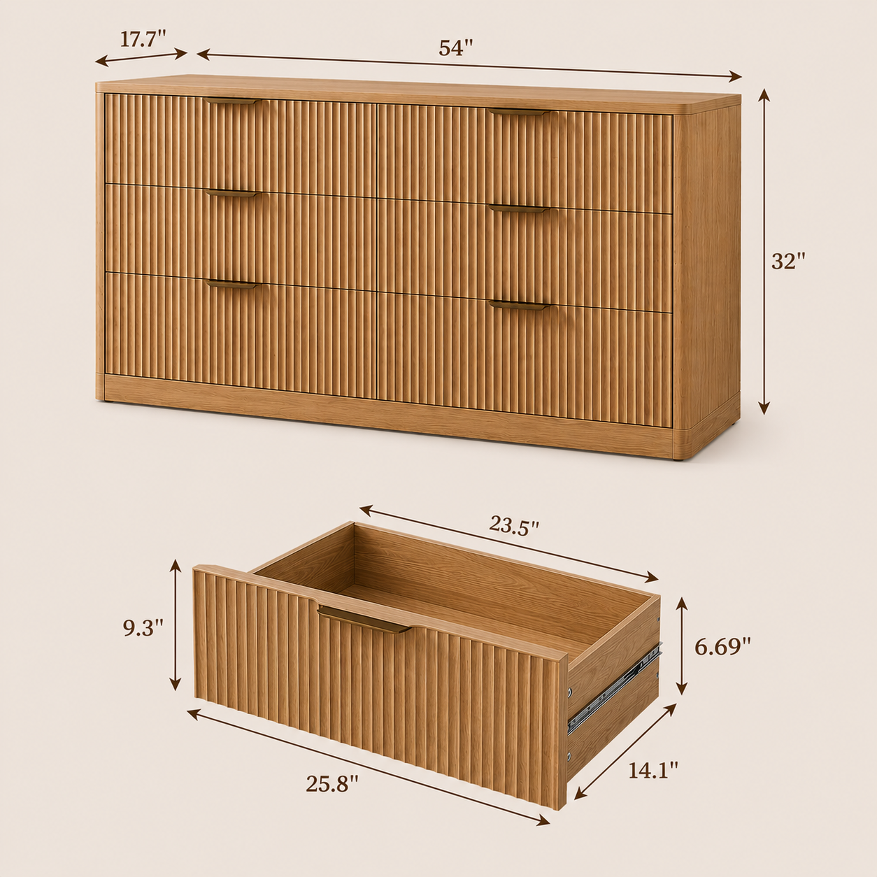 Malaga Fluted Dresser