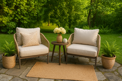 Wicker Outdoor Patio Chairs (Set of 2)