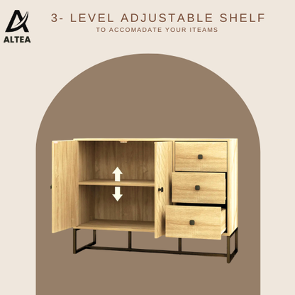 Cadiz Modern Sideboard, Buffet Storage Cabinet with Adjustable Shelves