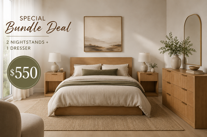 Malaga 3 Piece Bedroom Set - 1 Dresser + 2 Matching Nightstands