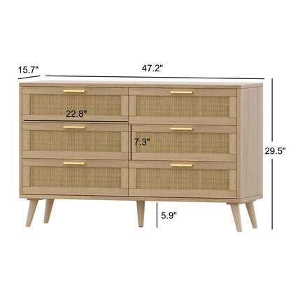 Sevilla Rattan Dresser 6 Drawers