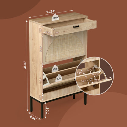 Marbella Rattan Shoe storage cabinet; shoe rack