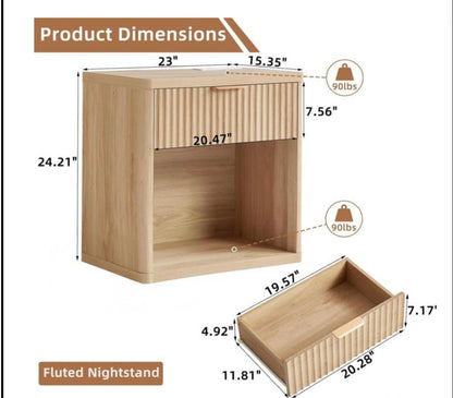 Malaga Fluted Nightstands (set of 2)