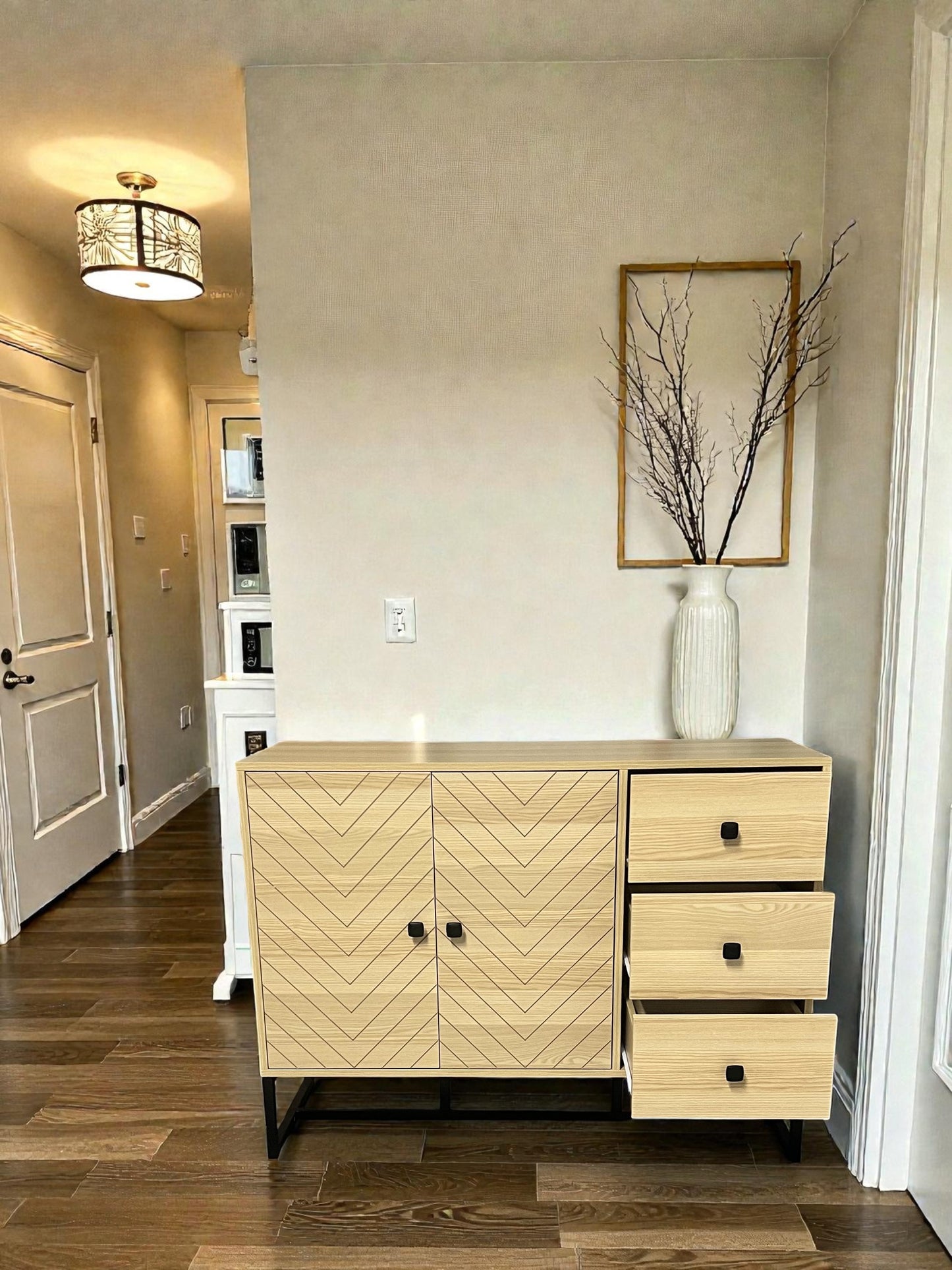 Cadiz Modern Sideboard, Buffet Storage Cabinet with Adjustable Shelves