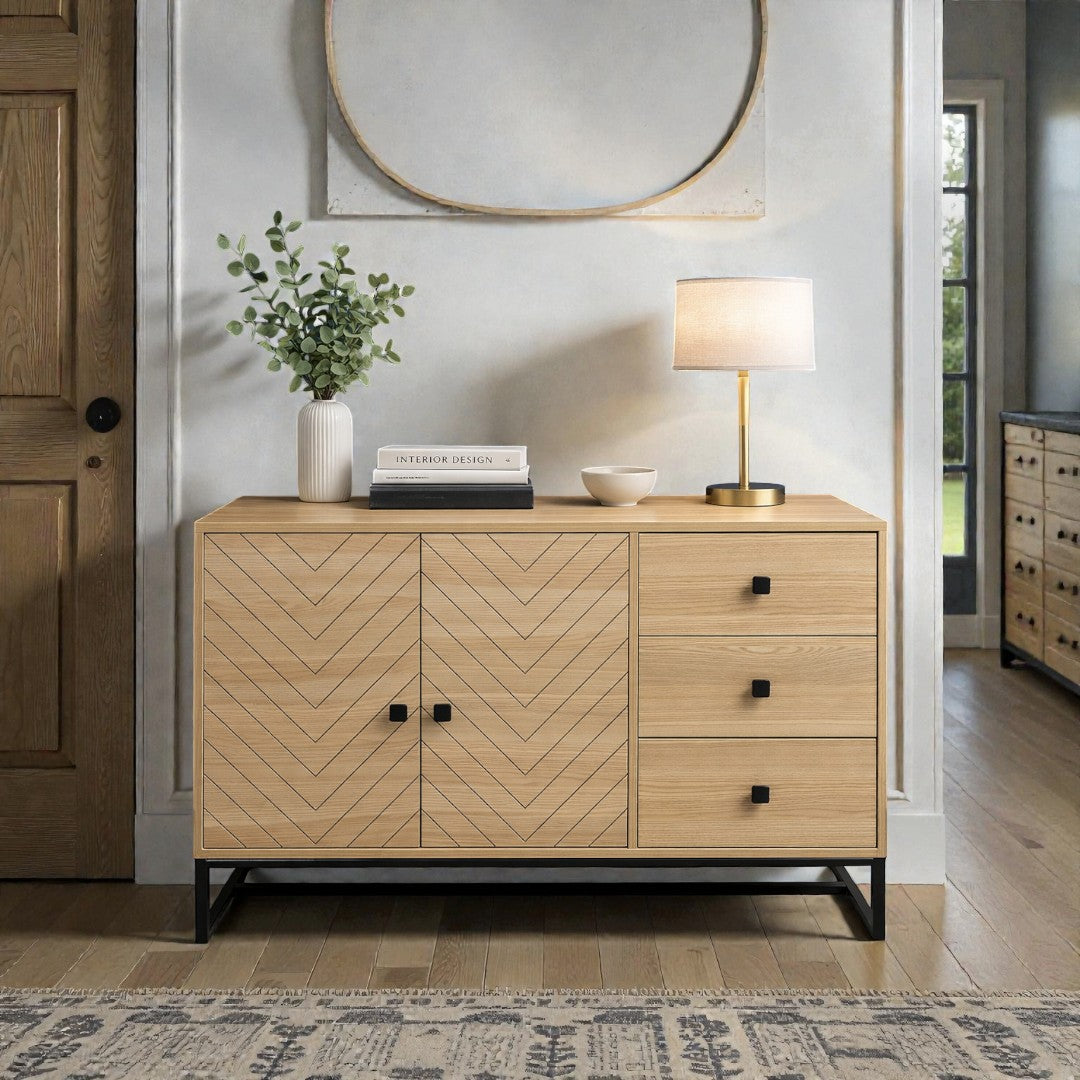Cadiz Modern Sideboard, Buffet Storage Cabinet with Adjustable Shelves