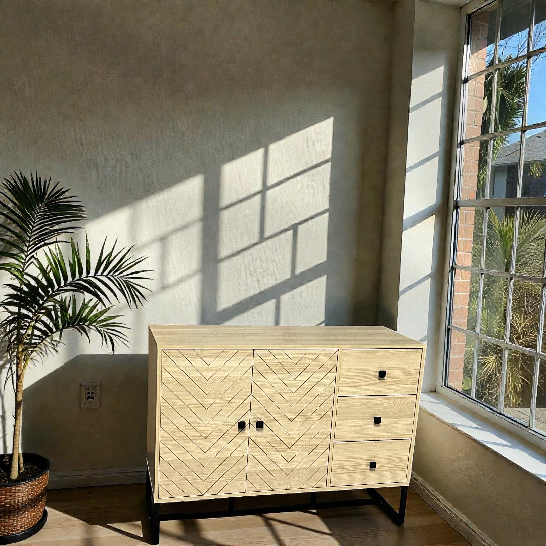 Cadiz Modern Sideboard, Buffet Storage Cabinet with Adjustable Shelves