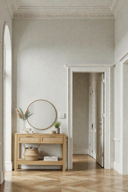 Nerja Rattan Console Table 2 Storage Drawers