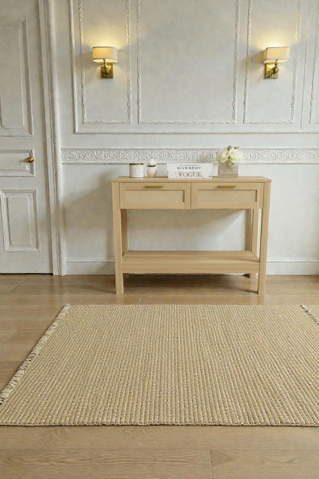 Nerja Rattan Console Table 2 Storage Drawers