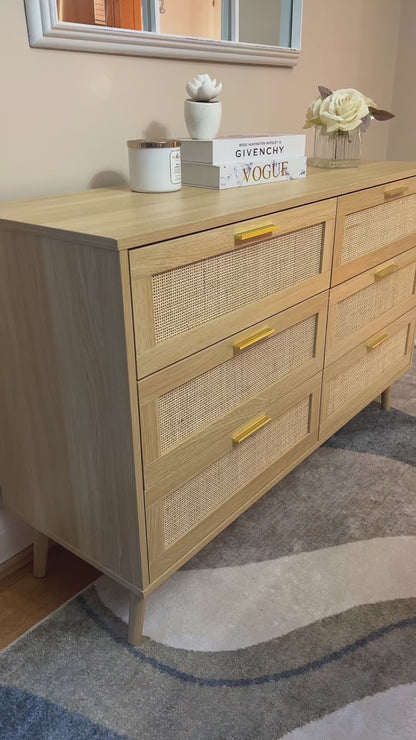 Sevilla Rattan Dresser 6 Drawers