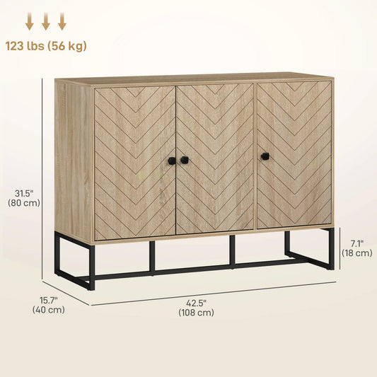 Cadiz Modern Sideboard, Buffet Storage Cabinet with Adjustable Shelves