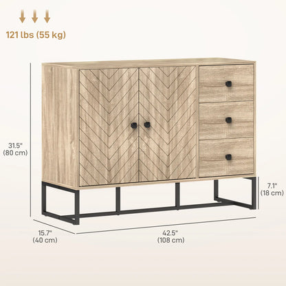 Cadiz Modern Sideboard, Buffet Storage Cabinet with Adjustable Shelves